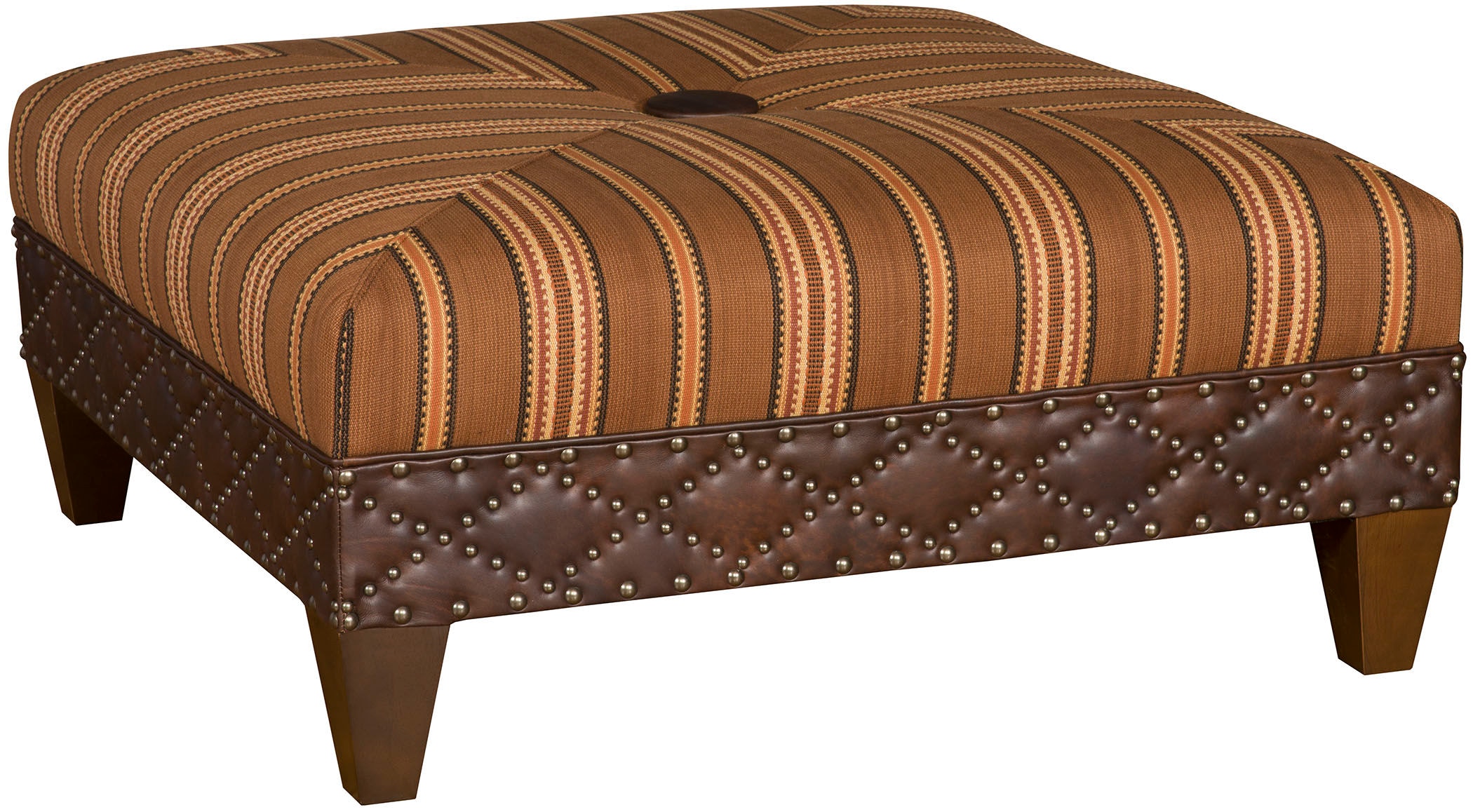 King Hickory Living Room Capital Square Large Ottoman with Miter and